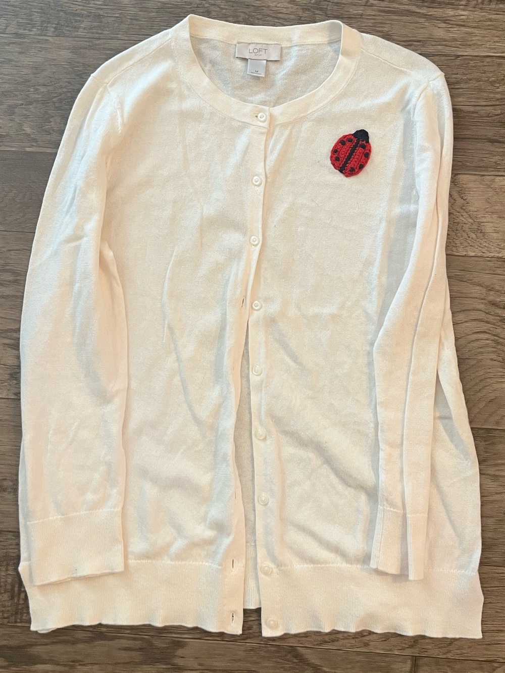 LOFT Ladybug Button Up Cardigan